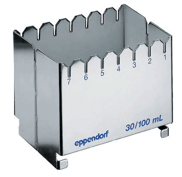 德國艾本德（Eppendorf）ReservoirRack,用于存放10mL、30mL和100mL試劑槽。最多可以放置7個試劑槽模塊或試劑槽